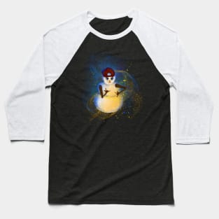 Snowman Hipster Baseball T-Shirt